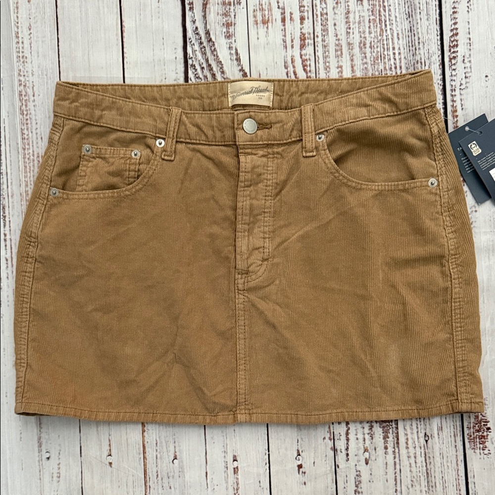 Universal Thread Tan Corduroy Mini Skirt 10 NWT